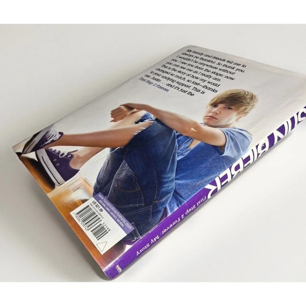Justin Bieber First Step 2 Forever My Story Hardcover Book with Poster 2010